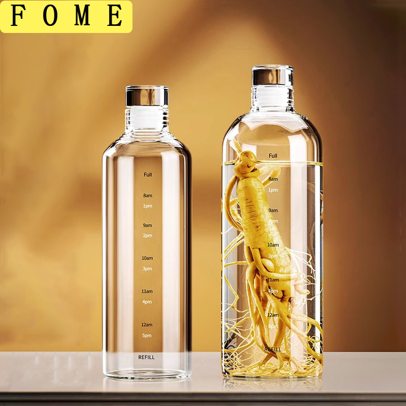 Outdoor Sport Glass Water Bottle - FOME 500/750/1000ml Glass Sport Water Bottle